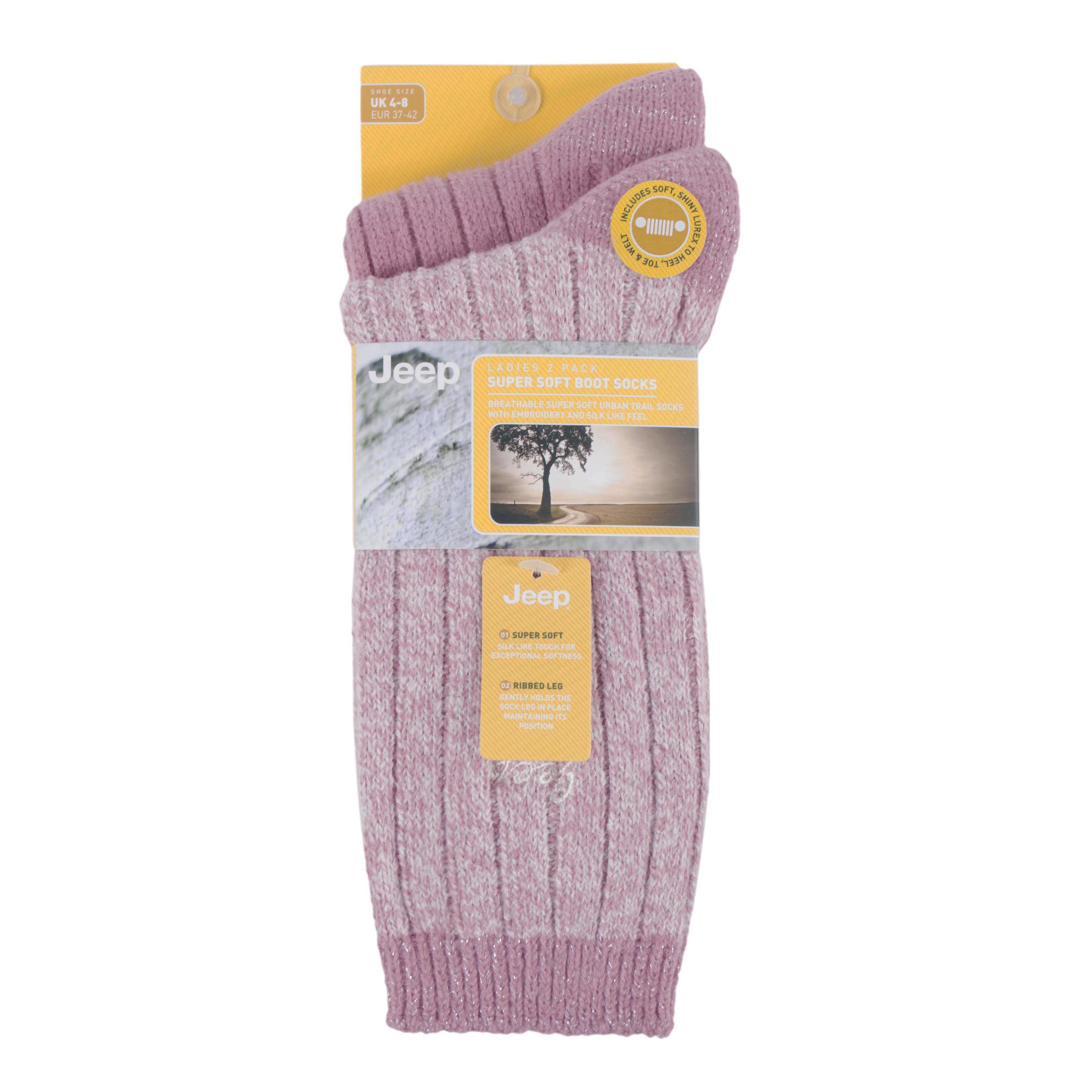 Women's 2 Pair Jeep Super-Soft Ribbed Socks
