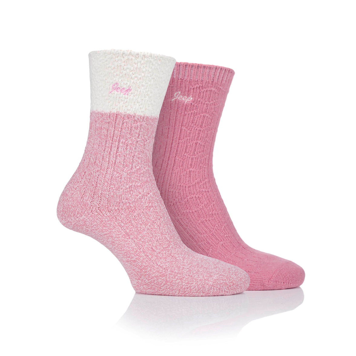 Women's 2 Pair Jeep Super-Soft Cable Knit Socks