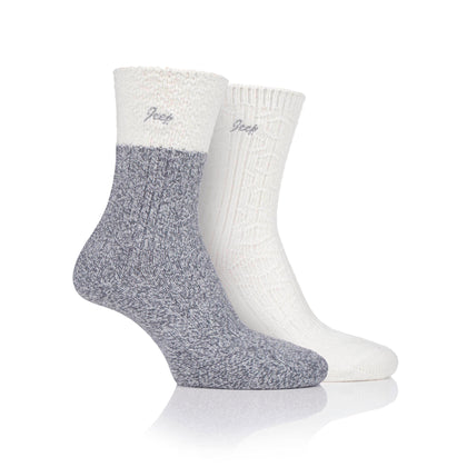 Women's 2 Pair Jeep Super-Soft Cable Knit Socks