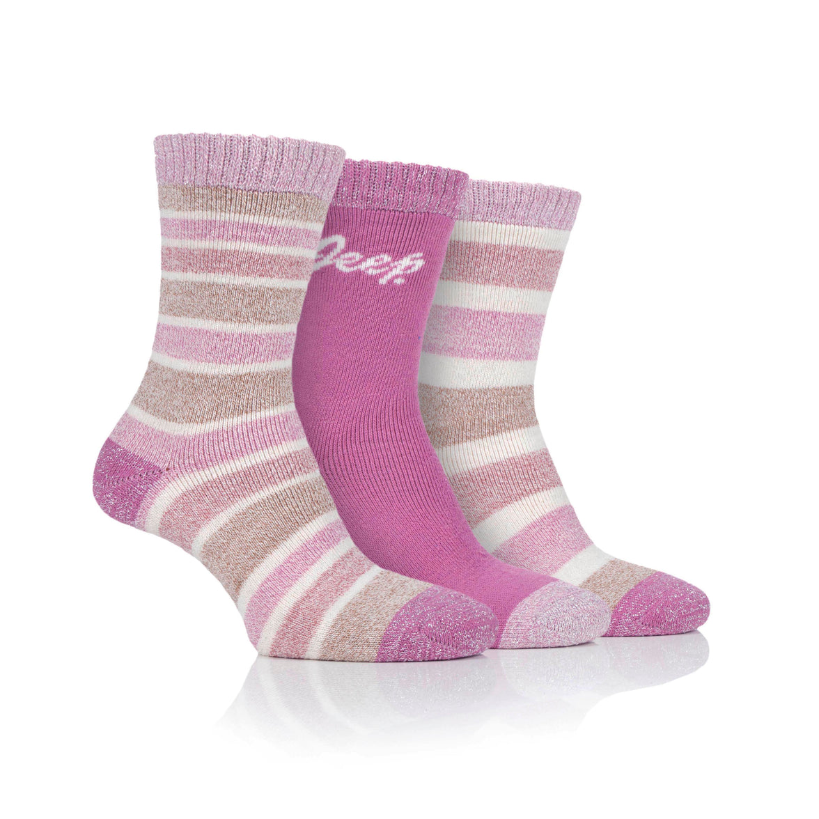 Women's 3 Pair Jeep Striped Performance Boot Socks
