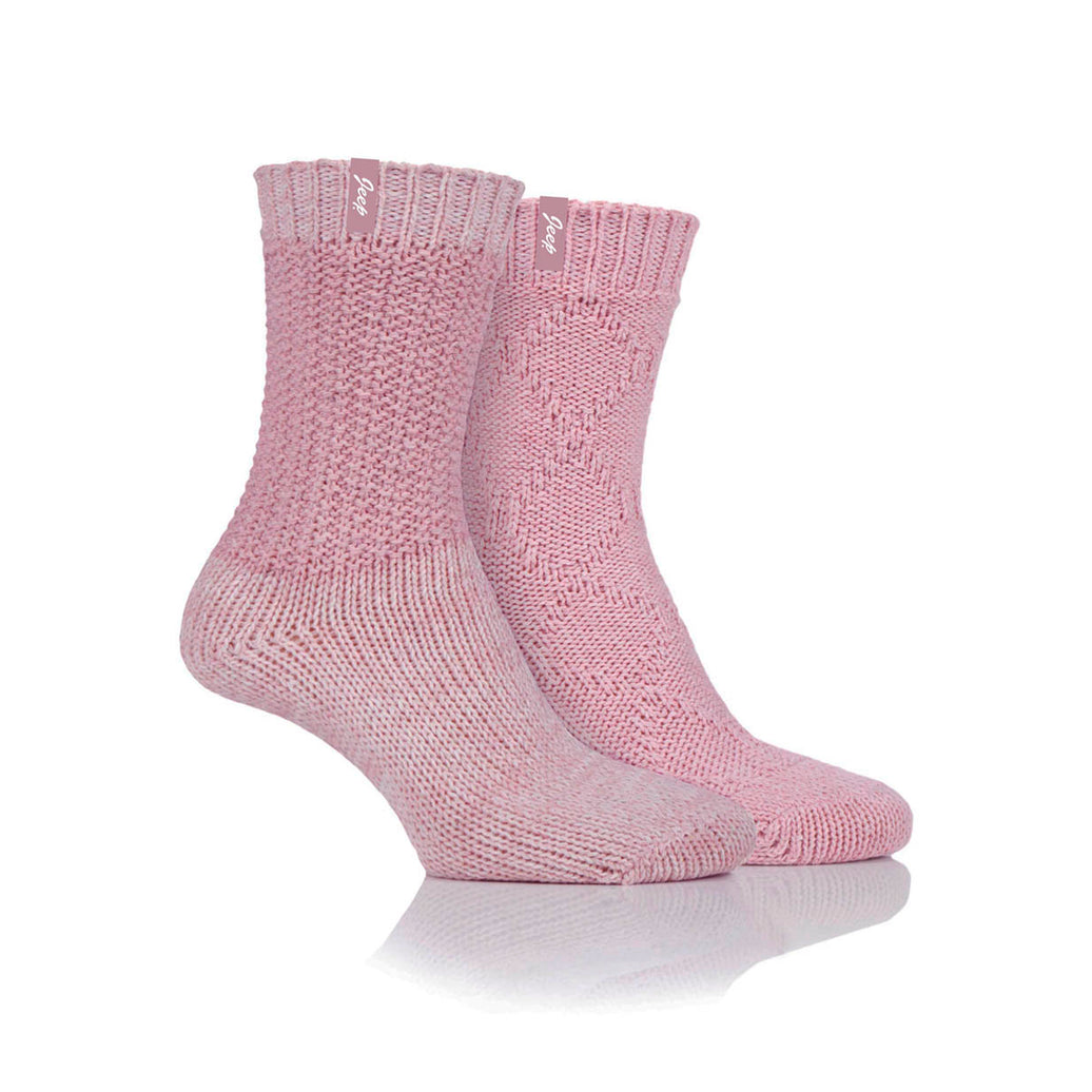 Women's 2 Pair Jeep Wool Blend Cable Knit Boot Socks