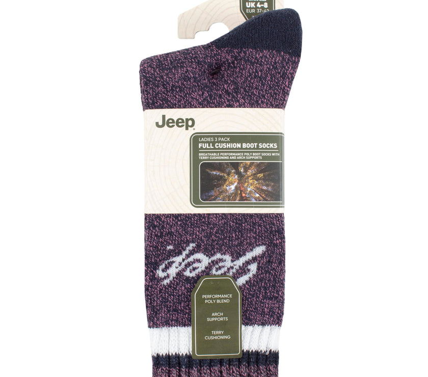 Women's 3 Pair Jeep Performance Boot Socks