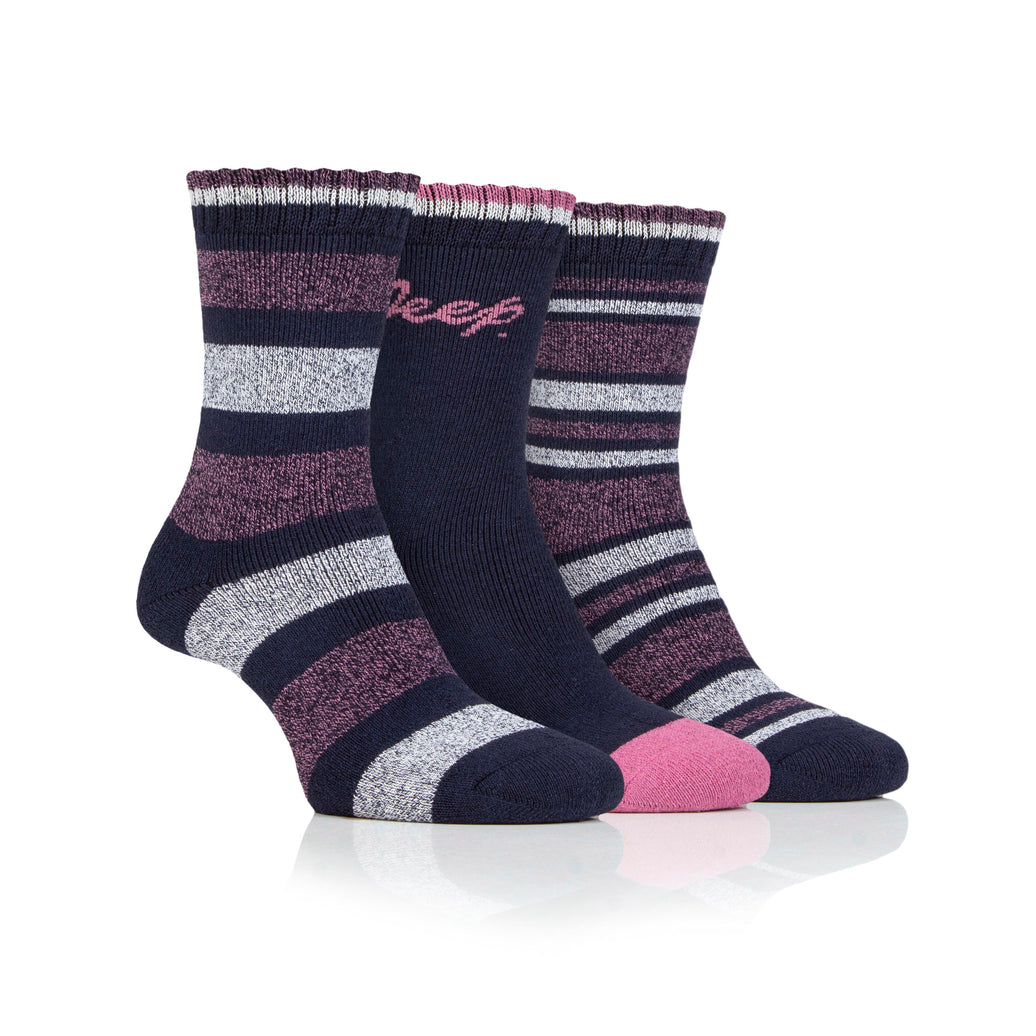Women's 3 Pair Jeep Performance Striped Boot Socks