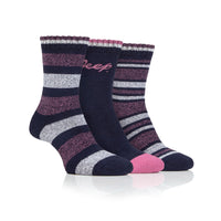 Women's 3 Pair Jeep Performance Striped Boot Socks