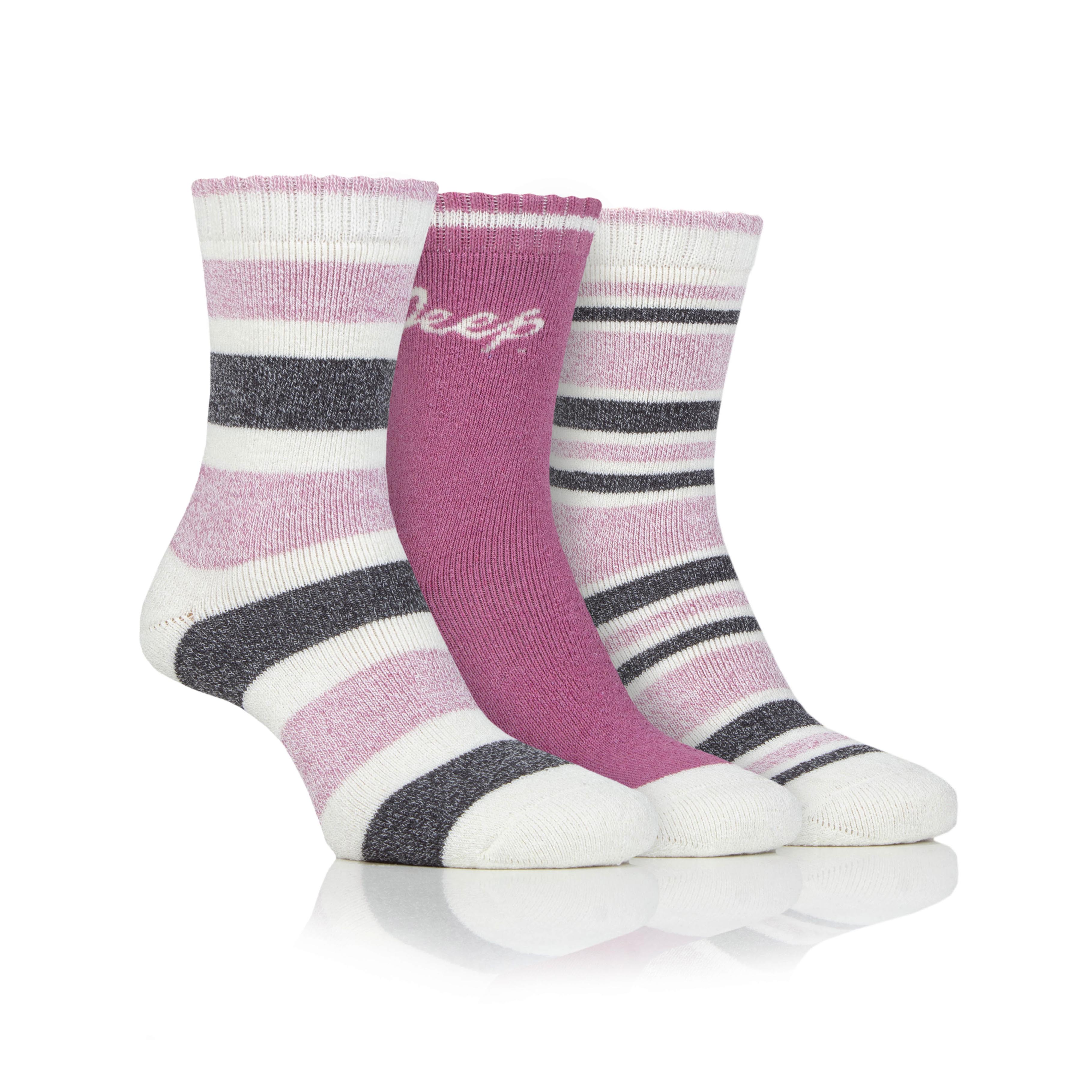 Women's 3 Pair Jeep Performance Striped Boot Socks