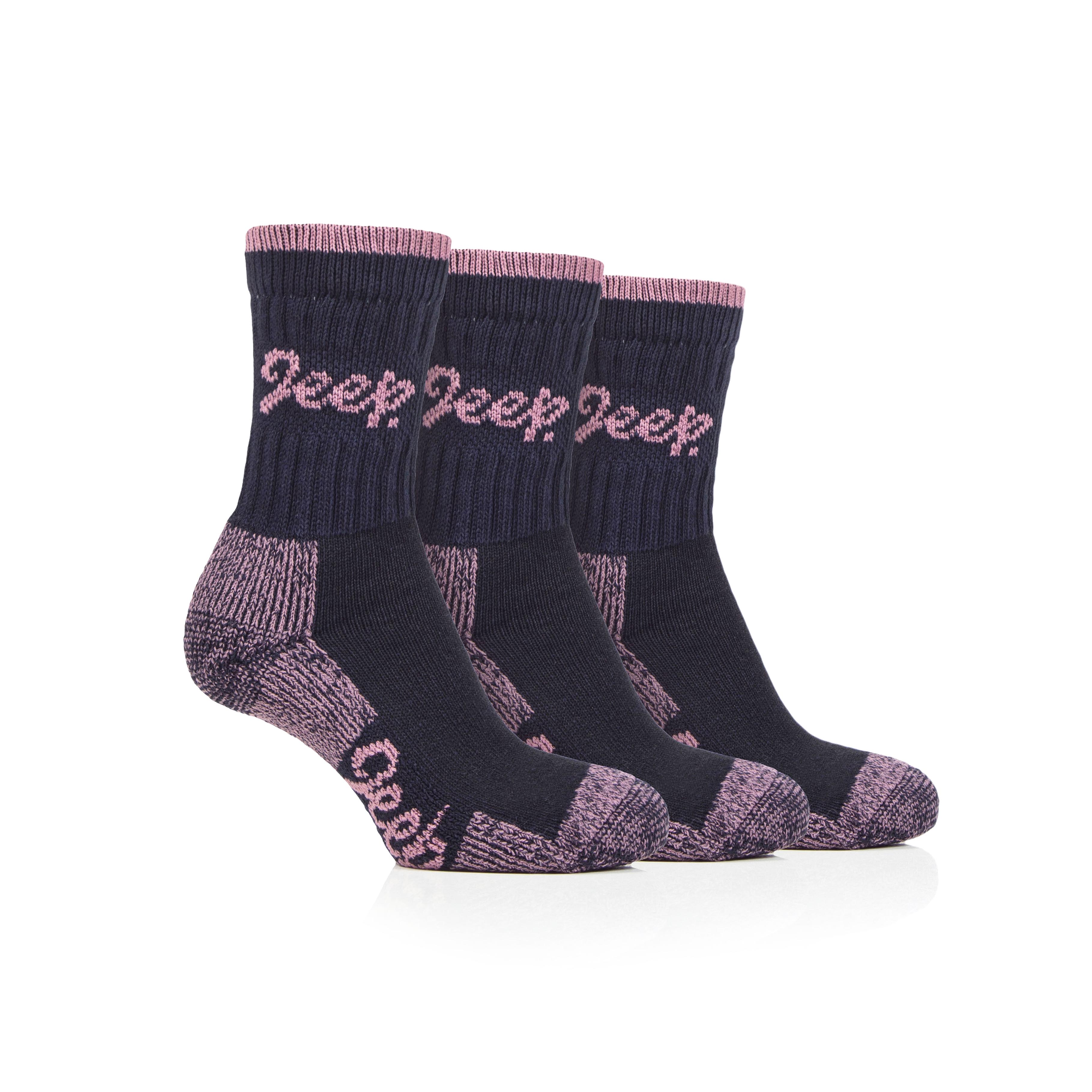 Women's 3 Pair Jeep Luxury Heavyweight Cotton Boot Socks