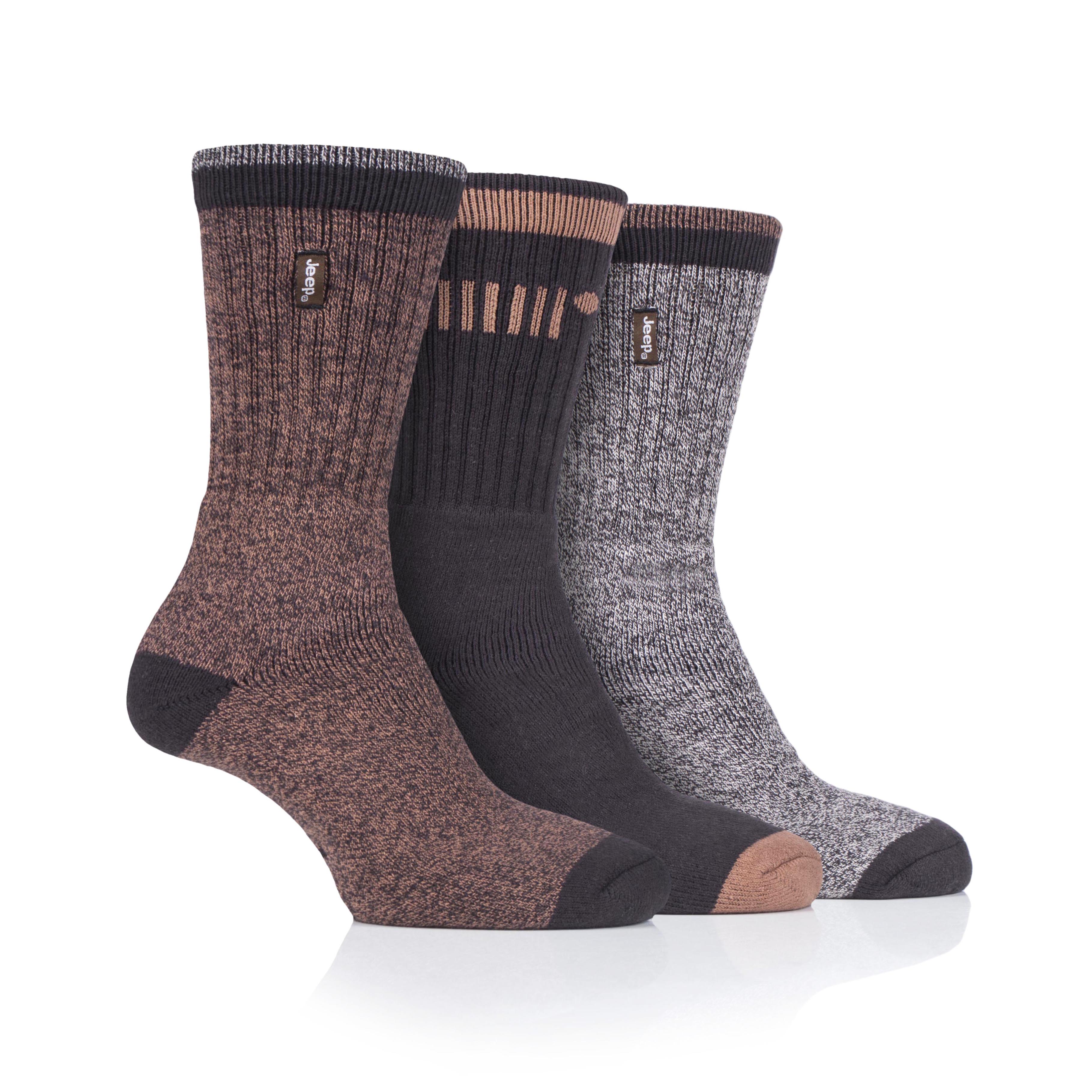Mens 3 Pair Jeep Cotton Trail Boot Socks