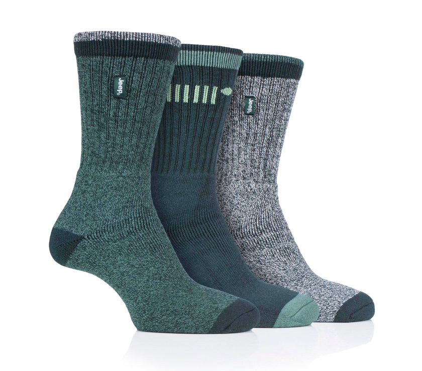 Mens 3 Pair Jeep Cotton Trail Boot Socks