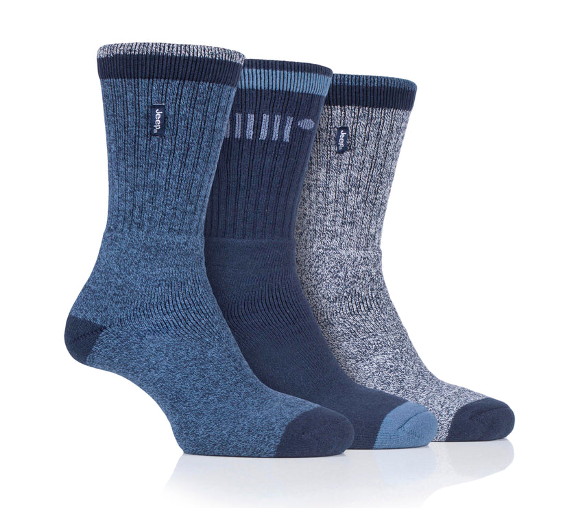Mens 3 Pair Jeep Cotton Trail Boot Socks