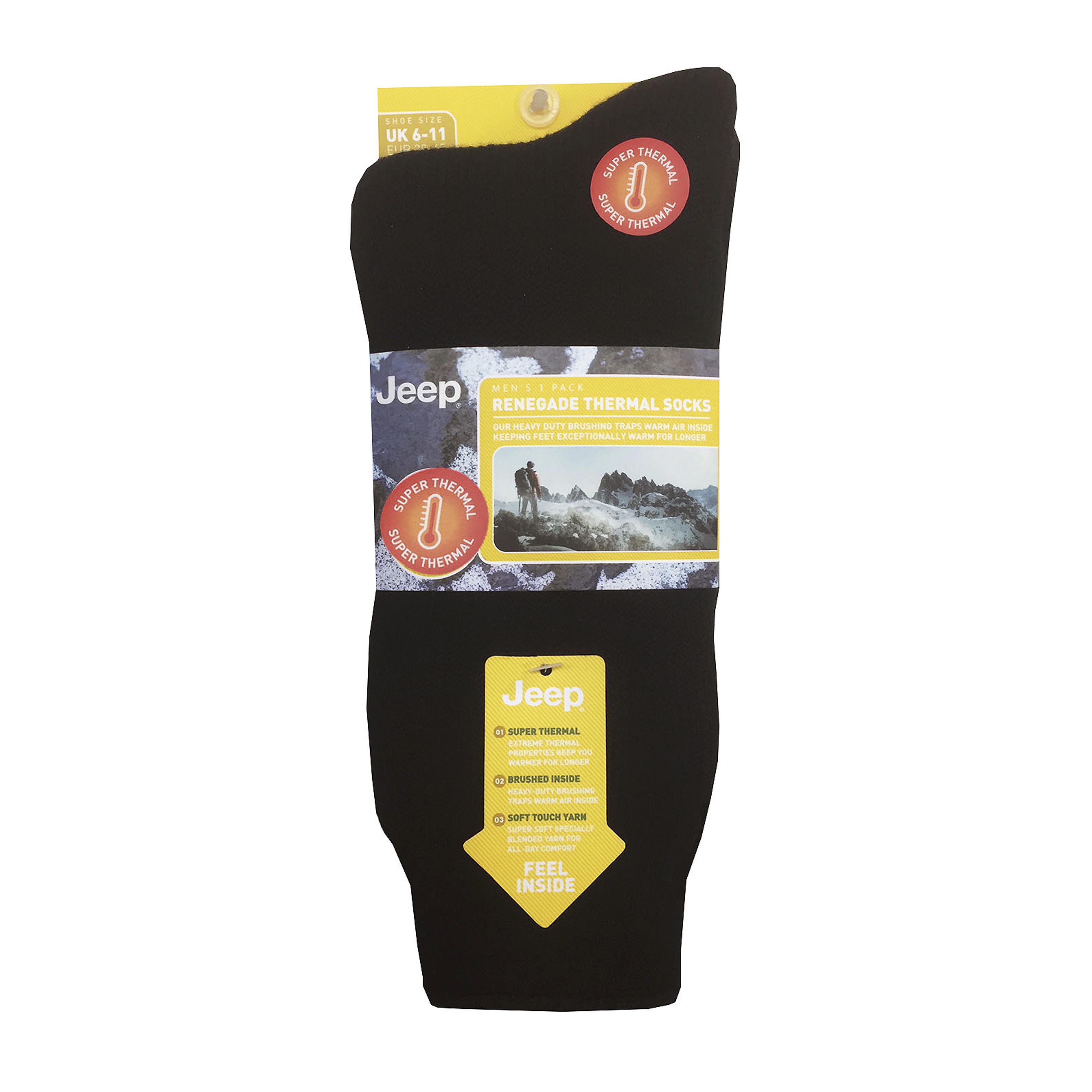 Men's 1 Pair Jeep Brushed Inside Super-Thermal Boot Socks