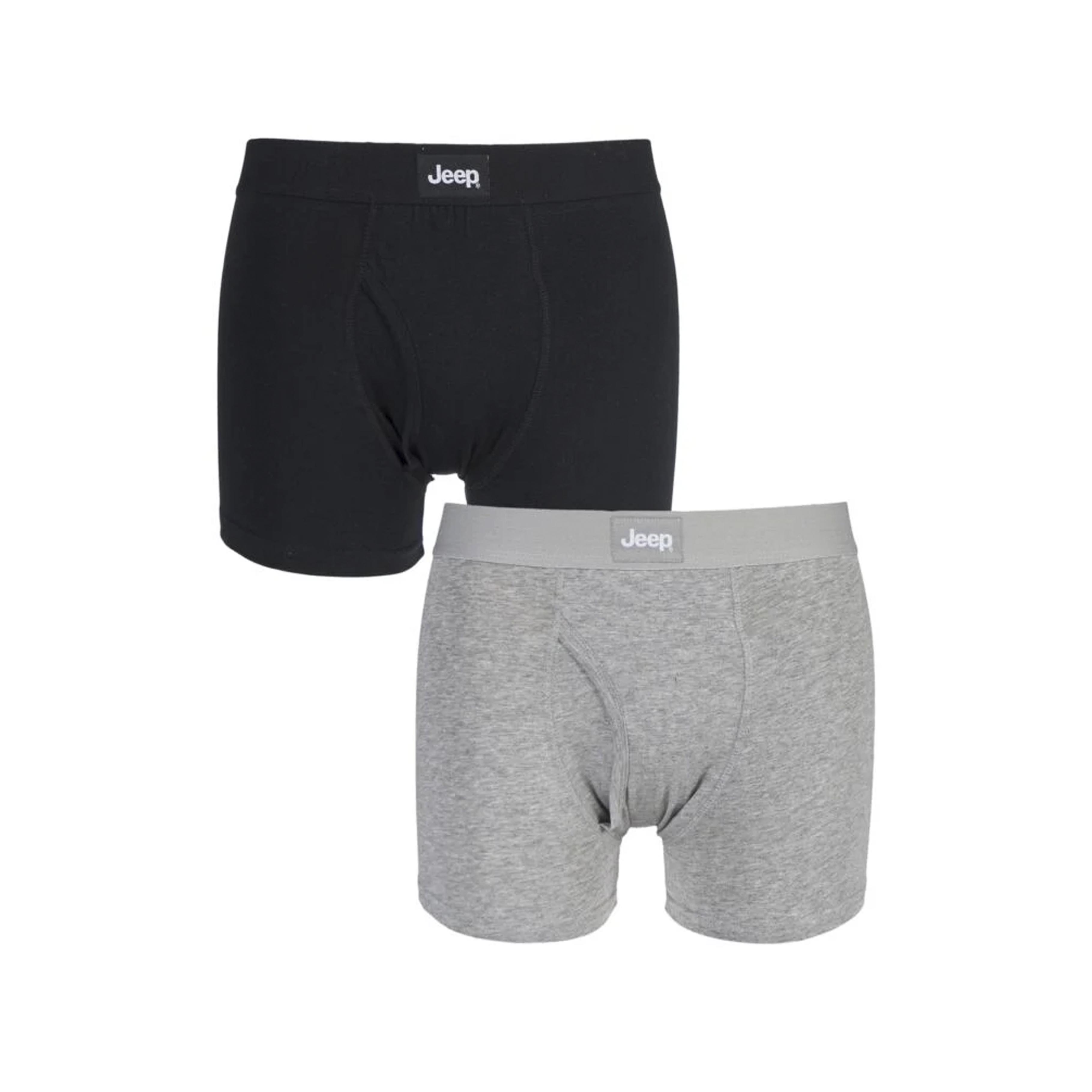 Men's 2 Pack Jeep Cotton Plain Fitted Keyhole Trunk