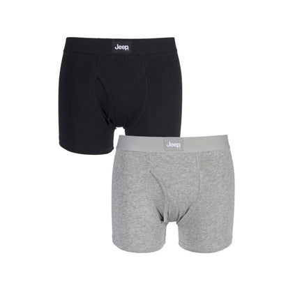 Men's 2 Pack Jeep Cotton Plain Fitted Keyhole Trunk