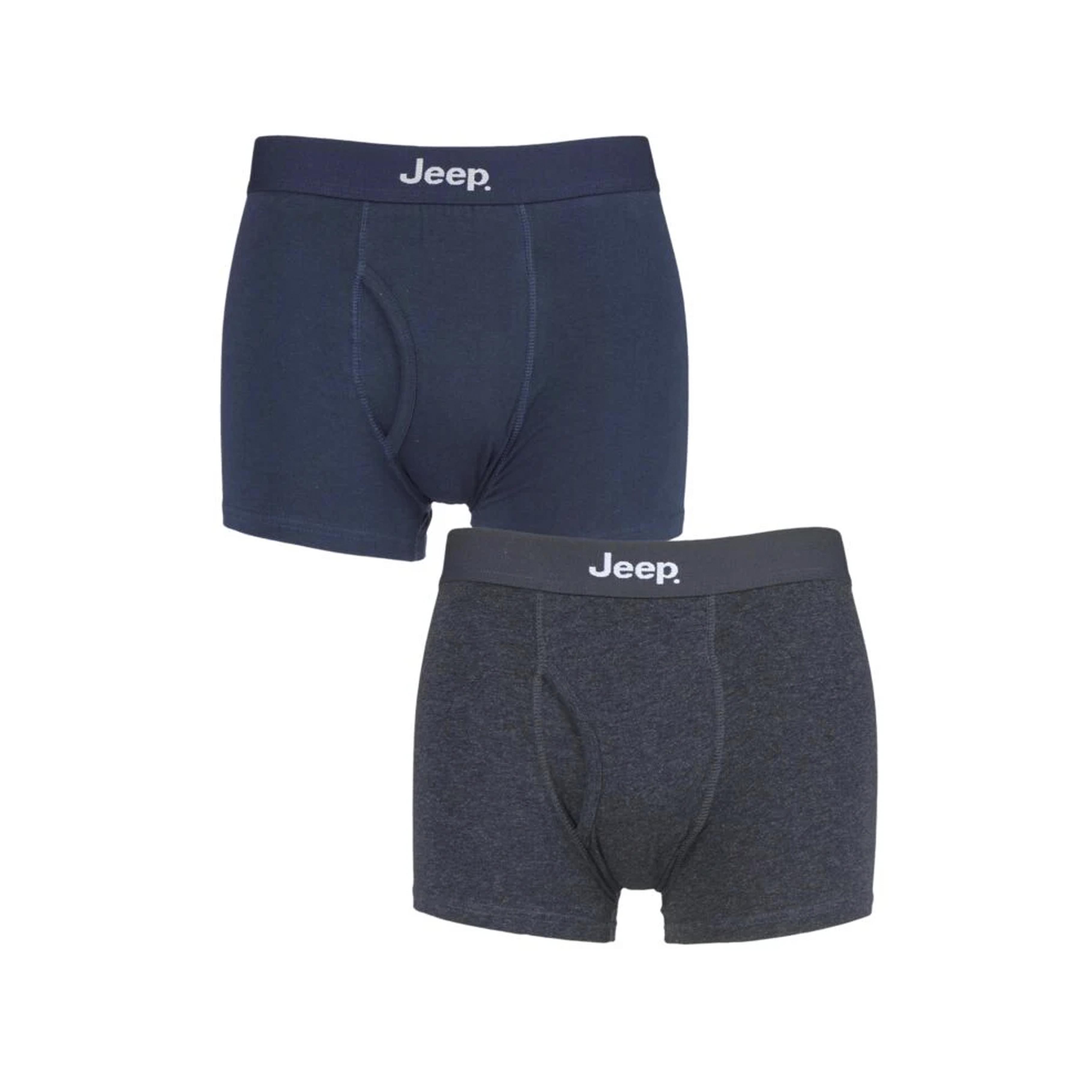 Men's 2 Pack Jeep Cotton Plain Fitted Keyhole Trunk