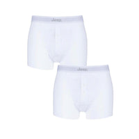 Men's 2 Pack Jeep Cotton Plain Button Front Boxer Shorts