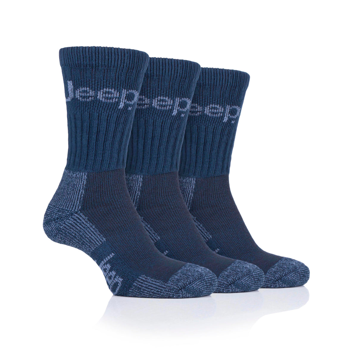 Mens 3 Pair Jeep Luxury Heavyweight Cotton Boot Socks