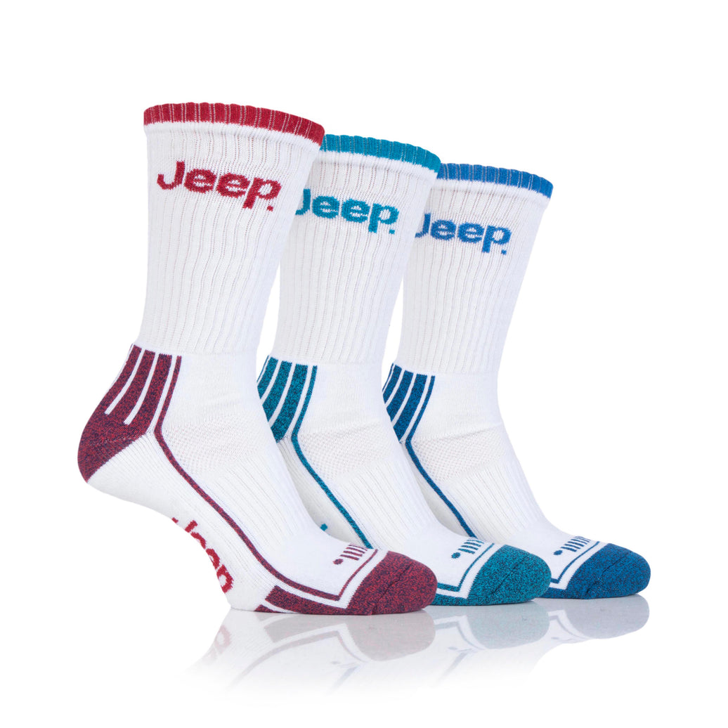 Men's 3 Pair Jeep Cotton Technical Crew Sport Socks