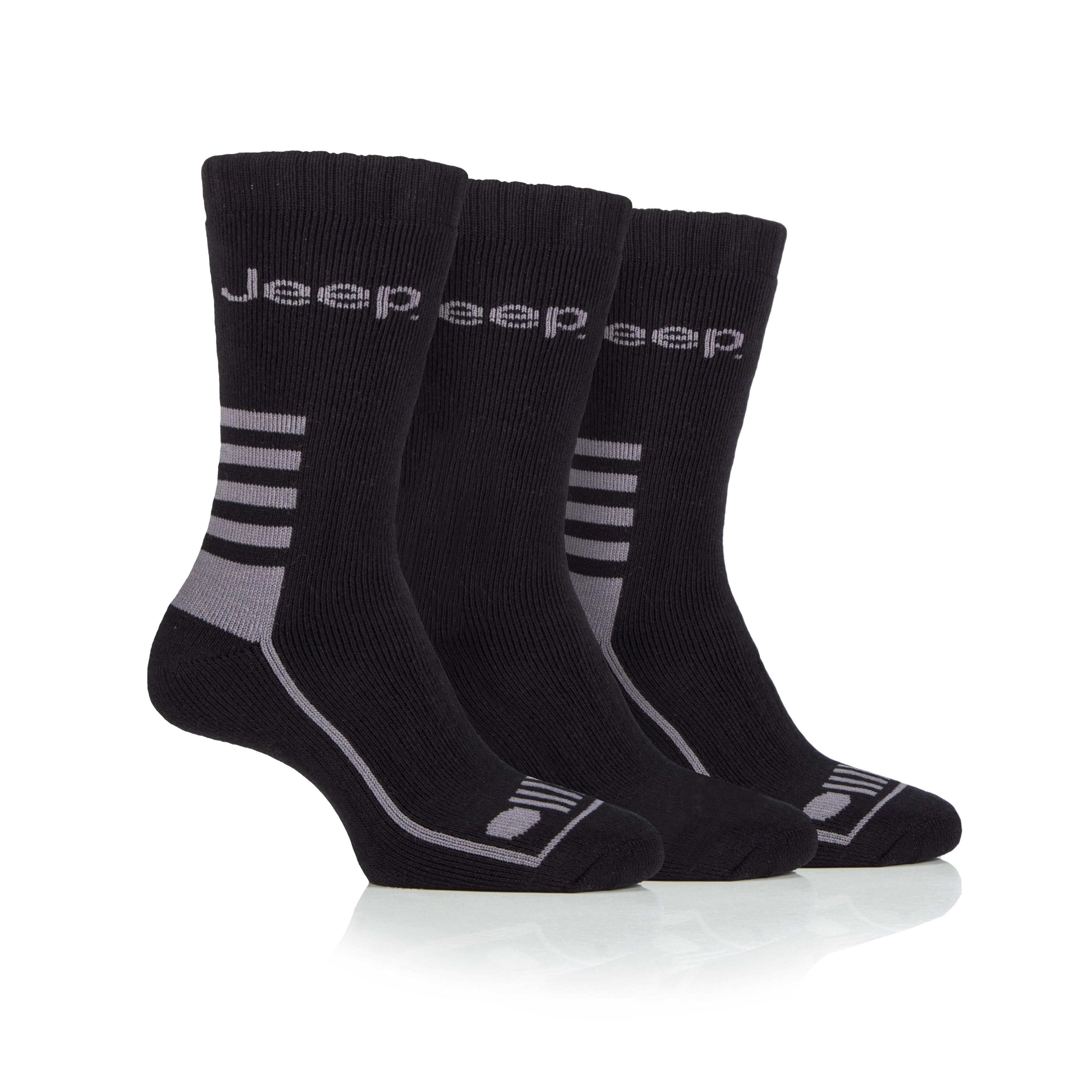 Men's 3 Pair Jeep Regenerated Cotton Boot Socks