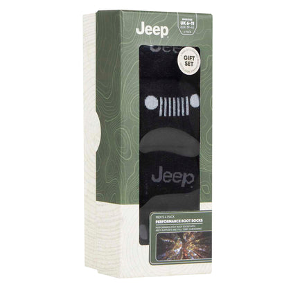 Men's 4 Pair Jeep Performance Boots Socks Gift Box