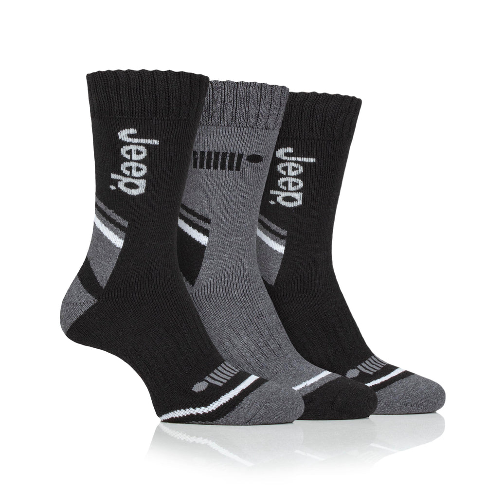 Men's 3 Pair Jeep Performance Cotton Blend Boot Socks