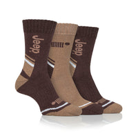 Men's 3 Pair Jeep Performance Cotton Blend Boot Socks