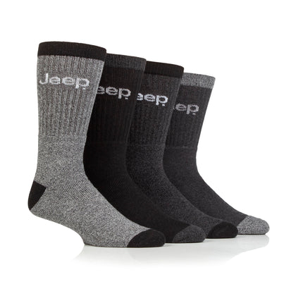 Men's 4 Pair Jeep Marl Regenerated Cotton Boot Socks