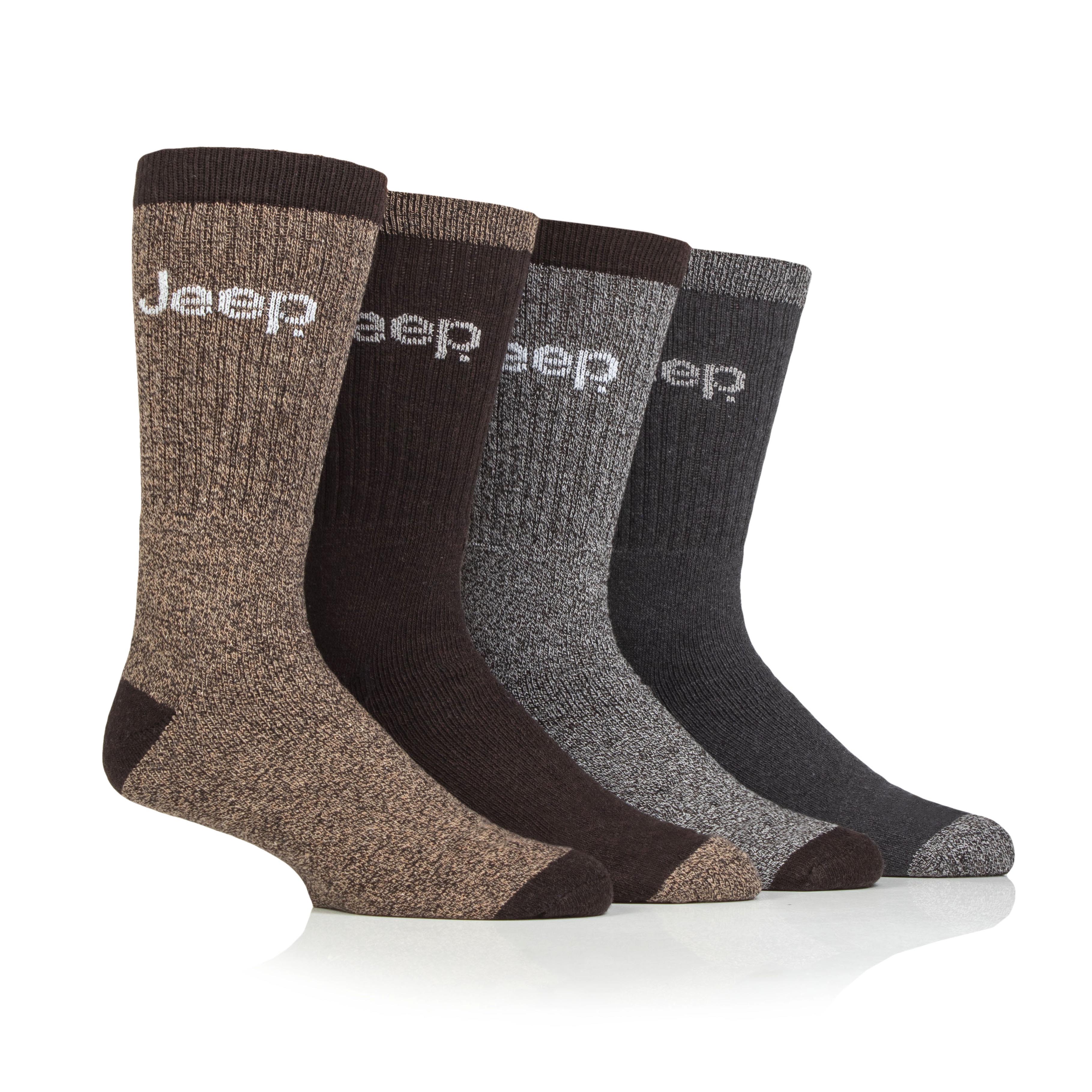 Men's 4 Pair Jeep Marl Regenerated Cotton Boot Socks