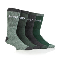 Men's 4 Pair Jeep Marl Regenerated Cotton Boot Socks