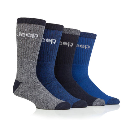Men's 4 Pair Jeep Marl Regenerated Cotton Boot Socks