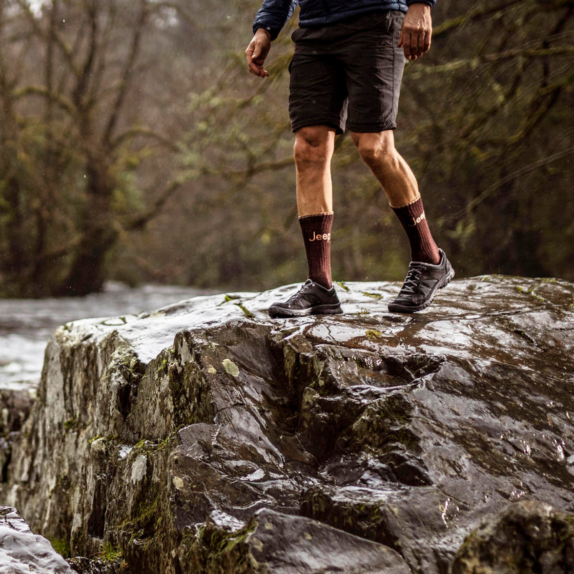 Men's 4 Pair Jeep Marl Regenerated Cotton Boot Socks