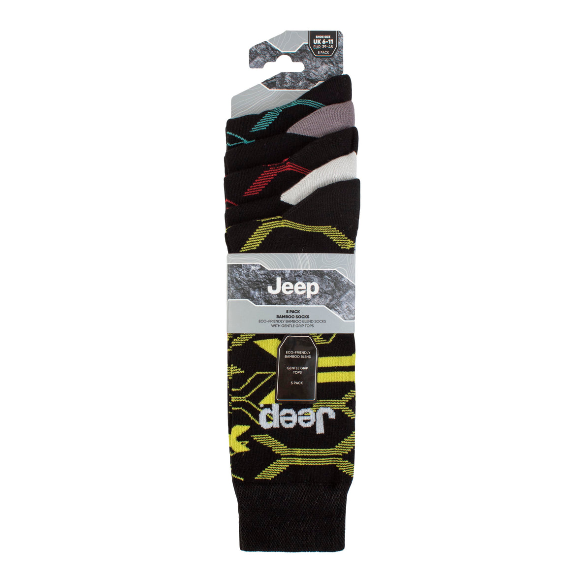 Men's 5 Pair Jeep Camo Everyday Bamboo Socks