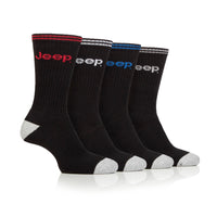 Men's 4 Pair Jeep Regenerated Cotton Crew Sports Socks