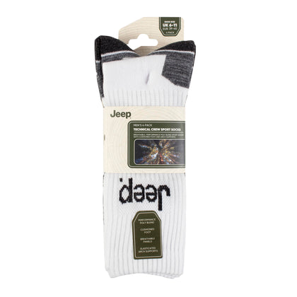 Men's 4 Pair Jeep Performance Technical Crew Sport Socks