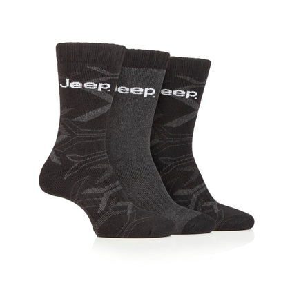 Men's 3 Pair Jeep Camo Regenerated Cotton Boot Socks
