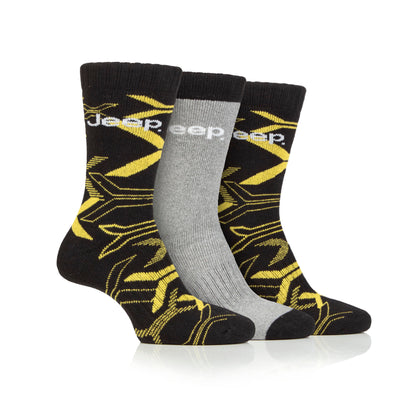 Men's 3 Pair Jeep Camo Regenerated Cotton Boot Socks