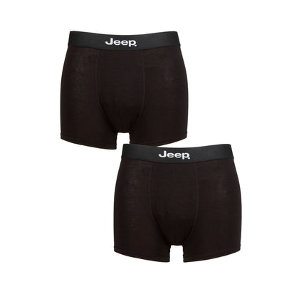 Men's 2 Pack Jeep Bamboo Plain Fitted Trunks