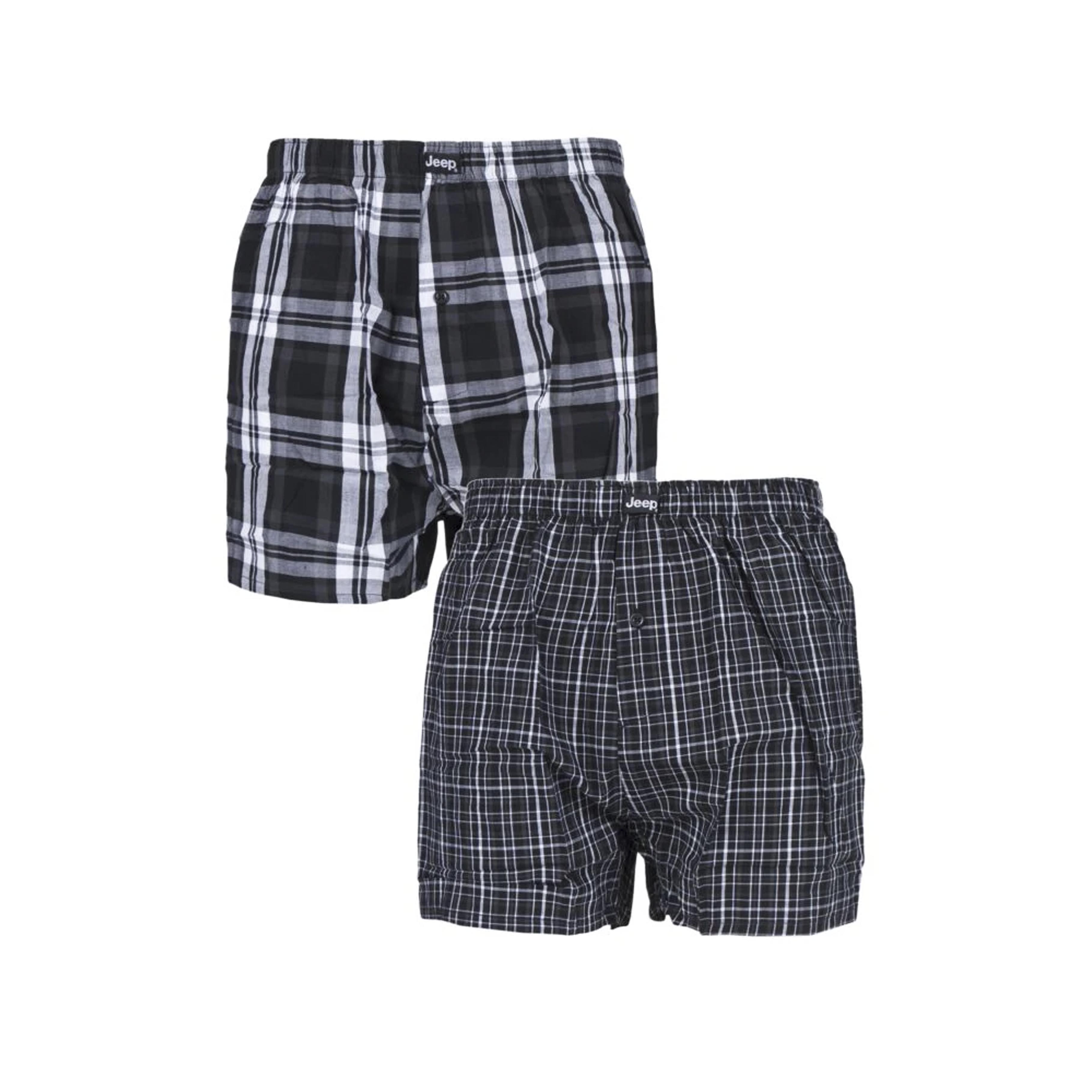 Mens 2 Pair Jeep 100% Cotton Woven Boxers