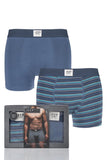 Mens 2 Pair Jeep Spirit Cotton Rich Fitted Trunks Gift Box