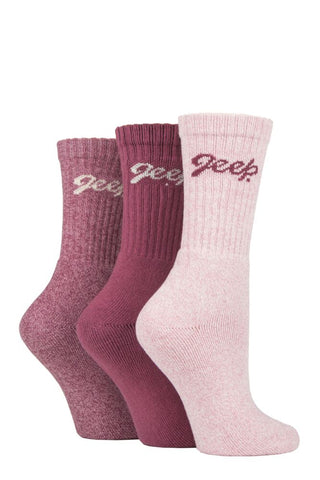 Ladies 3 Pair Jeep Cushioned Foot Cotton Boot Socks