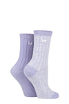 Ladies 2 Pair Jeep Super Soft Ribbed Boot Socks