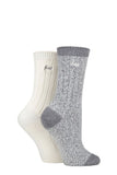 Ladies 2 Pair Jeep Super Soft Ribbed Boot Socks