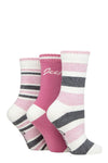 Ladies 3 Pair Jeep Performance Full Cushion Striped Boot Socks