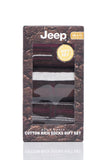 Mens 3 Pair Jeep Cotton Thick Stripe Gift Set Socks