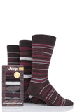 Mens 3 Pair Jeep Cotton Thick Stripe Gift Set Socks